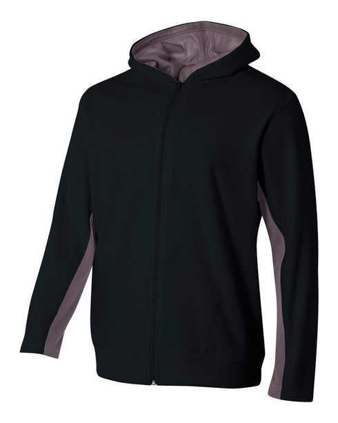 A4 Youth Full Zip Color Block Fleece Hoodie